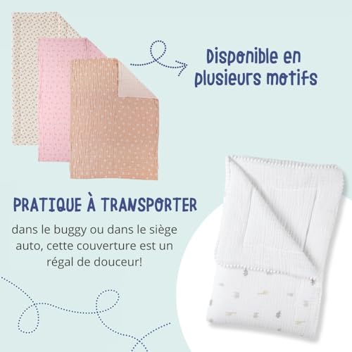 noukies-musselin-decke-mix-match-minitiere-ecru-75-x-100-cm image 8