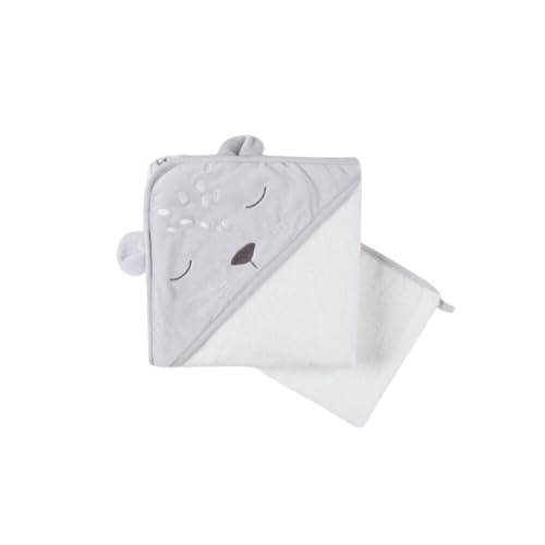 noukies-frottee-badeset-babou-kendi-grau-badetuch-handschuh image 6
