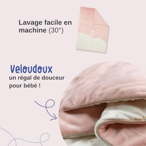 noukies-veloudoux-tagesdecke-mix-match-rosa-natur-100x140-cm image 8