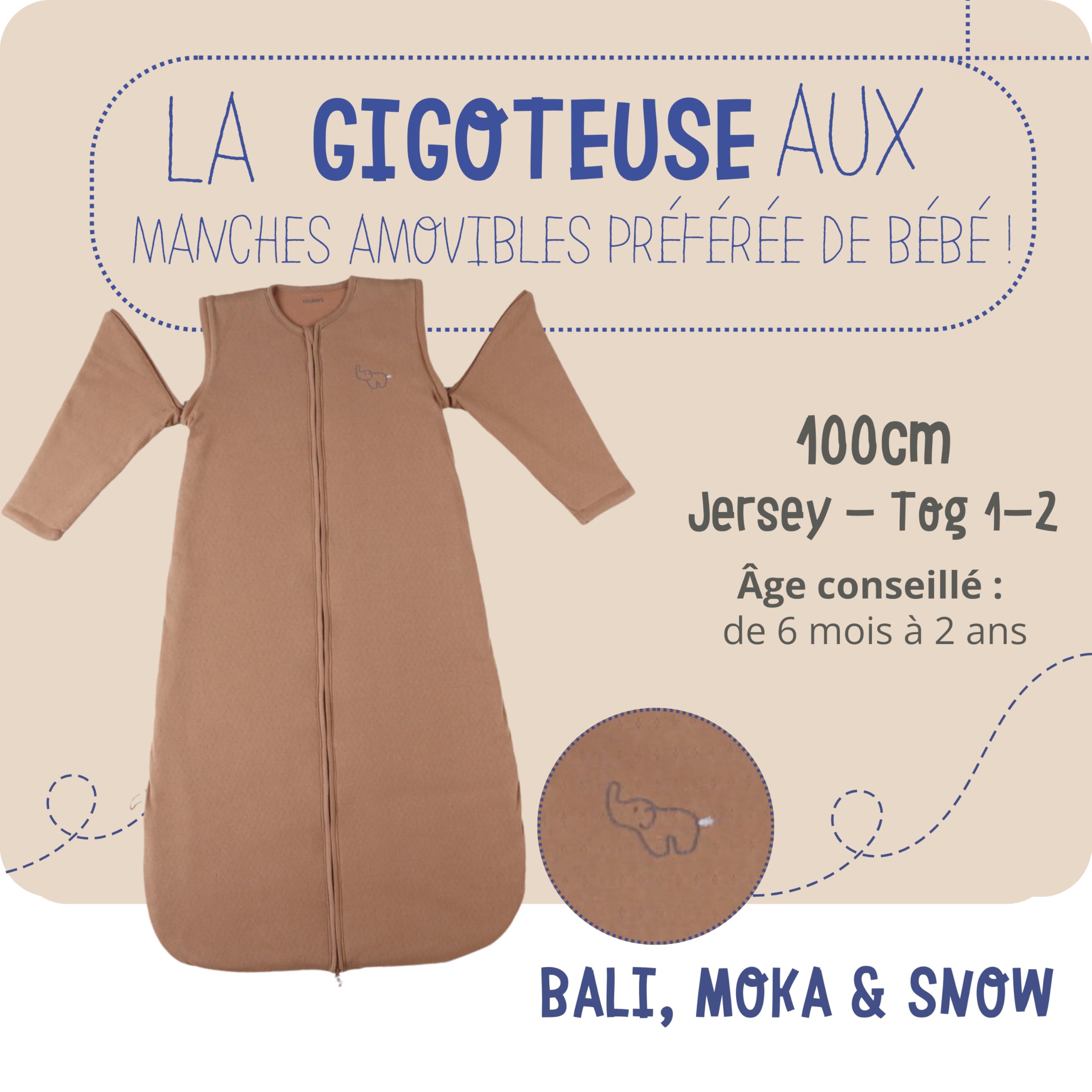 noukies-baby-schlafsack-tog-2-0-3-5-mit-teilbaren-beinen-und-abnehmbaren-rmeln image 2