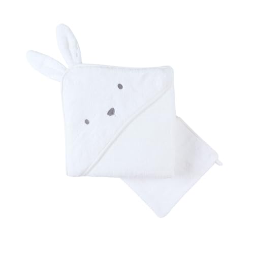 noukies-frottee-badeset-snow-wei-kapuzenbadetuch-waschhandschuh image 6