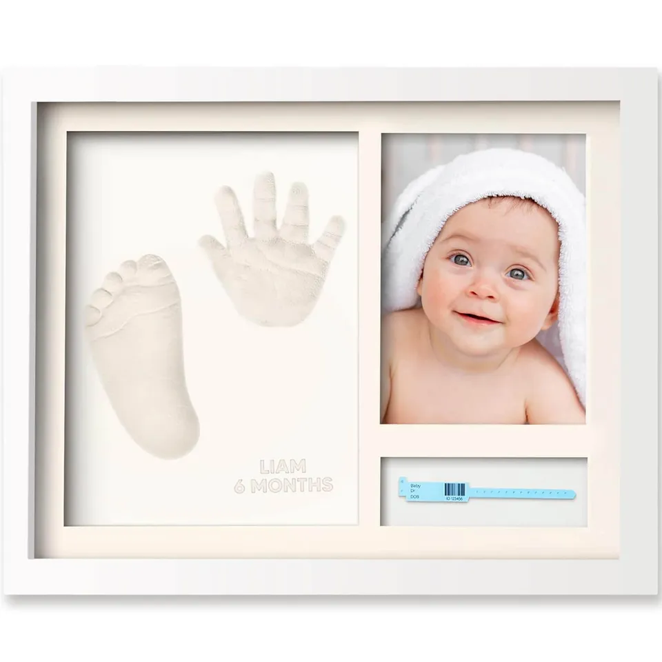 keababies-noel-baby-hand-fu-abdruck-erinnerungsrahmen-aus-holz image 1