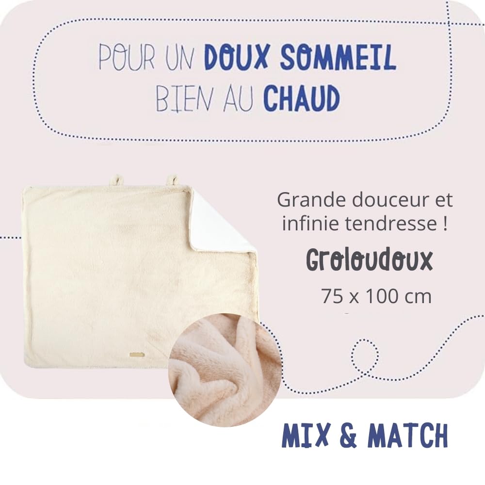 noukies-mix-match-decke-lange-borsten-75-x-100-cm-naturfarben image 2