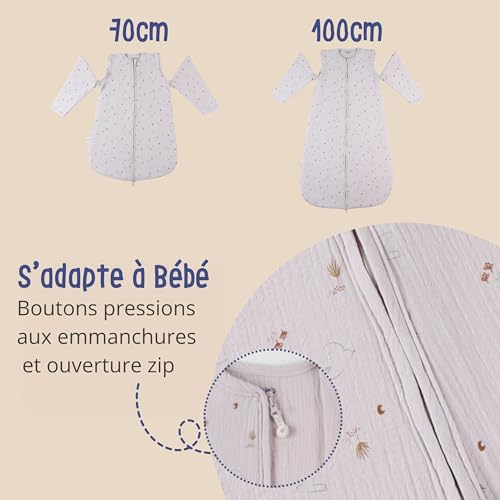 noukies-baby-zwischensaison-schlafsack-1-6-monate-70-cm-tog-1-2-jersey-dove-happ image 8