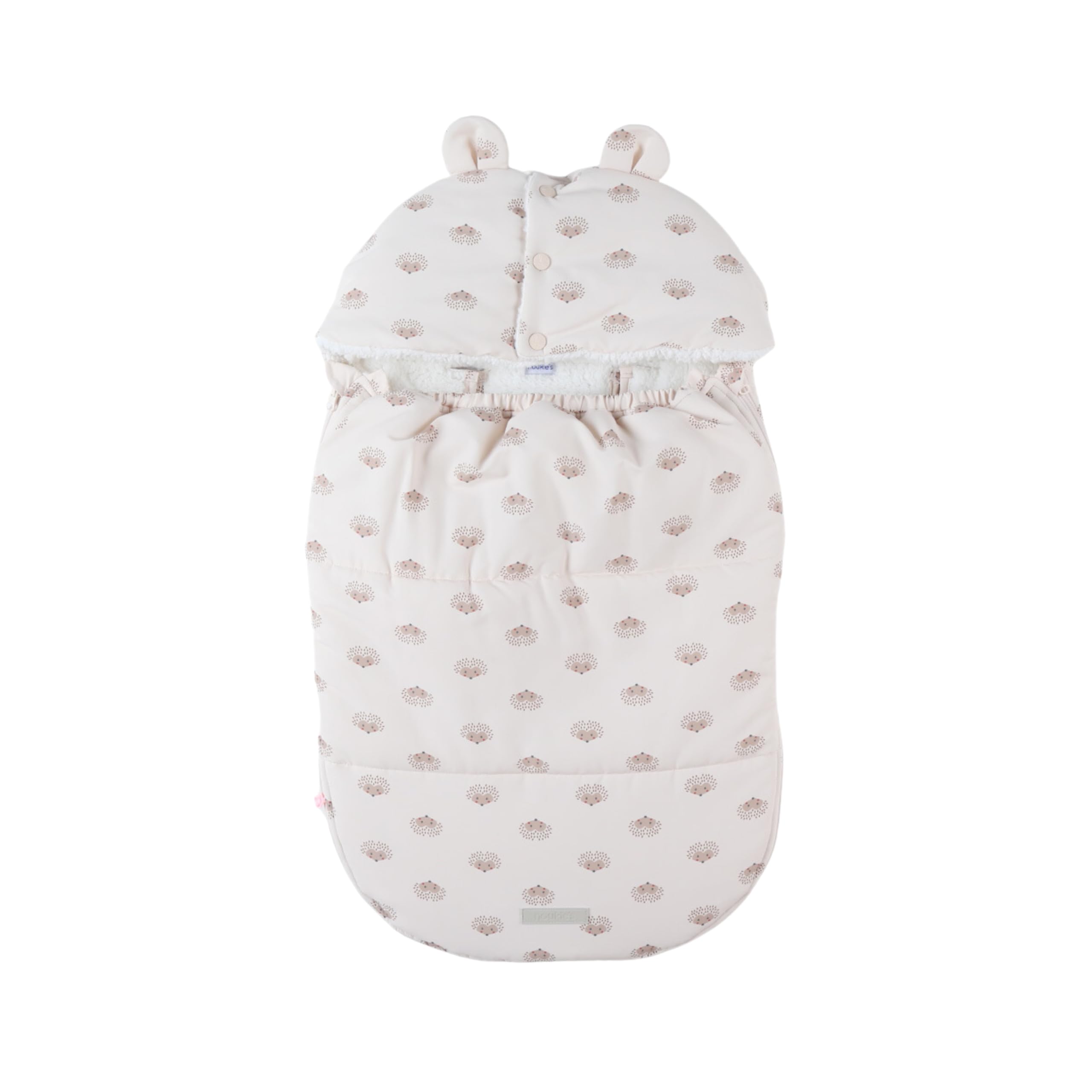 noukies-mix-match-babynest-wasserabweisend-hellrosa-igel-bis-4-5-monate image 1