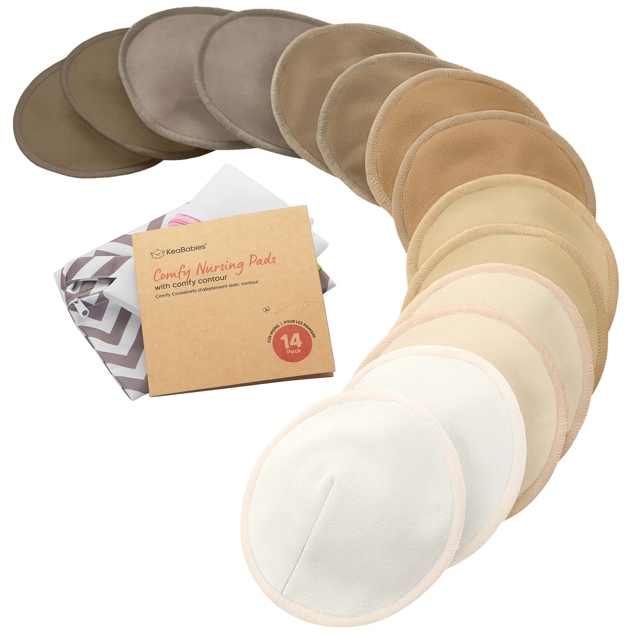 keababies-14-pack-comfy-nursing-pads-stilleinlagen-coffee image 1