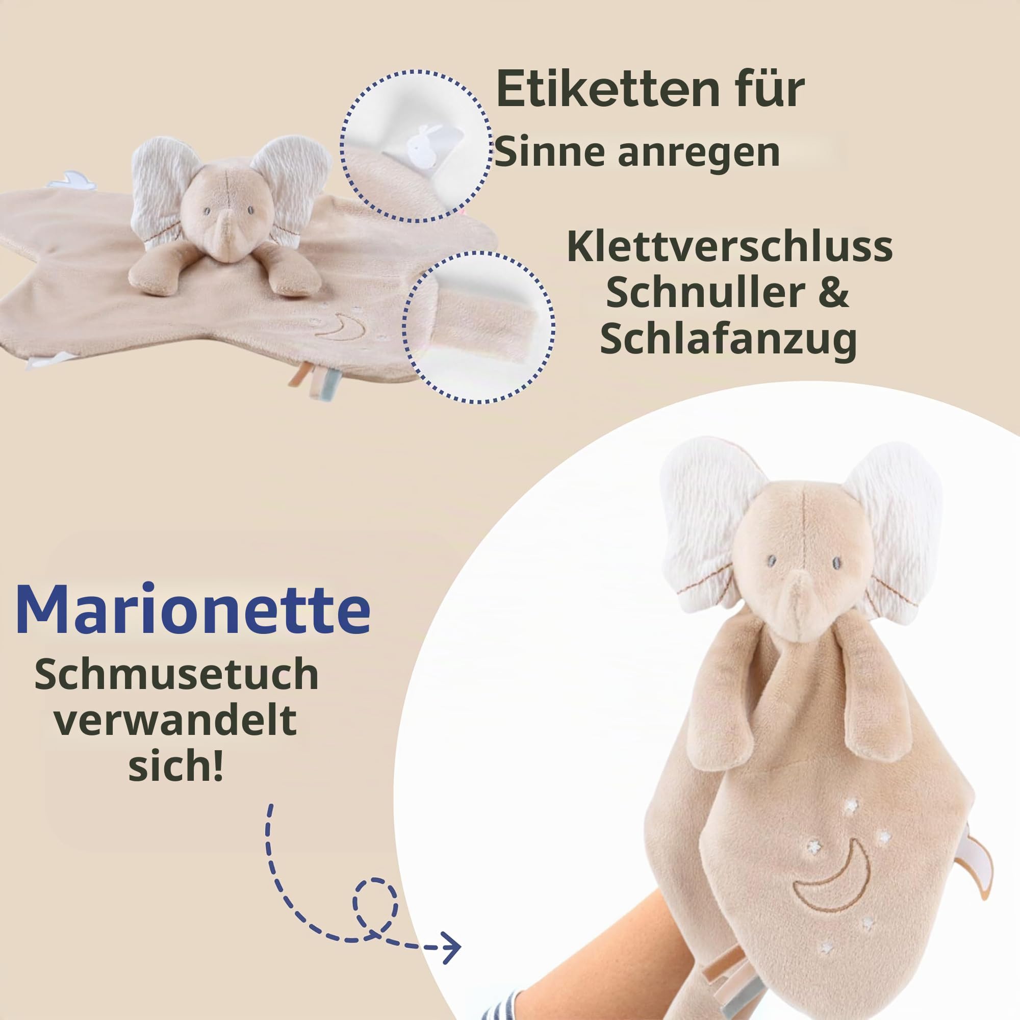 noukies-bali-der-elefant-schmusetuch-veloudoux-braun image 3