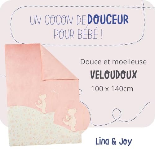 noukies-veloudoux-tagesdecke-mix-match-rosa-natur-100x140-cm image 7