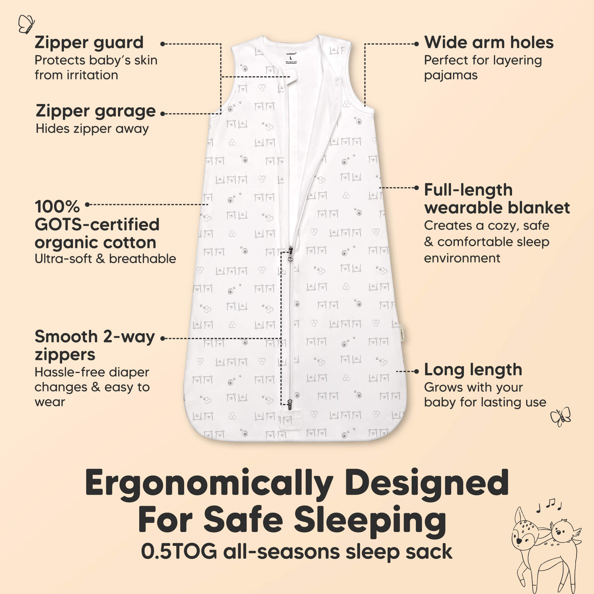 keababies-snooze-schlafsack-0-5-tog-2er-pack image 2