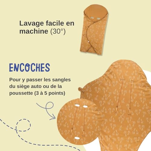 noukies-mix-match-tagesdecke-ocker-giraffe-bio-jersey-spazierdecke image 8