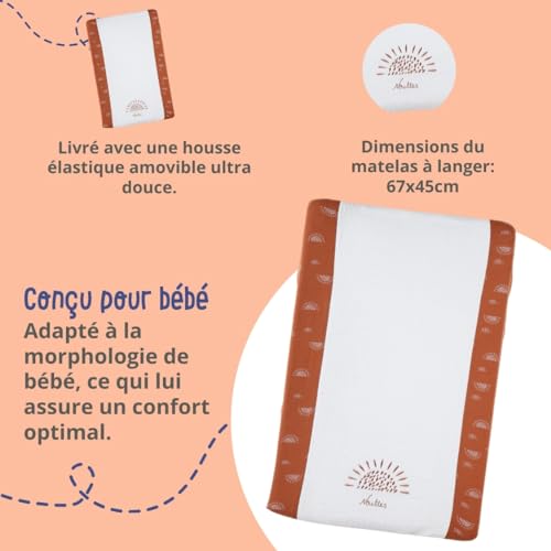 noukies-babou-kendi-wickelauflage-mit-bezug-67-x-45-cm-frottee-sonne-karamell-un image 8