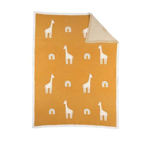 noukies-tiga-strickdecke-jacquard-bio-75-x-100-cm-gelb-giraffe image 6