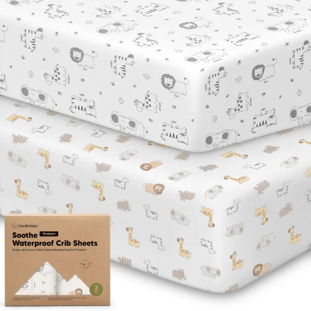 keababies-soothe-protect-2er-set-wasserdichte-spannbettlaken-52x28-bio-baumwolle image 1