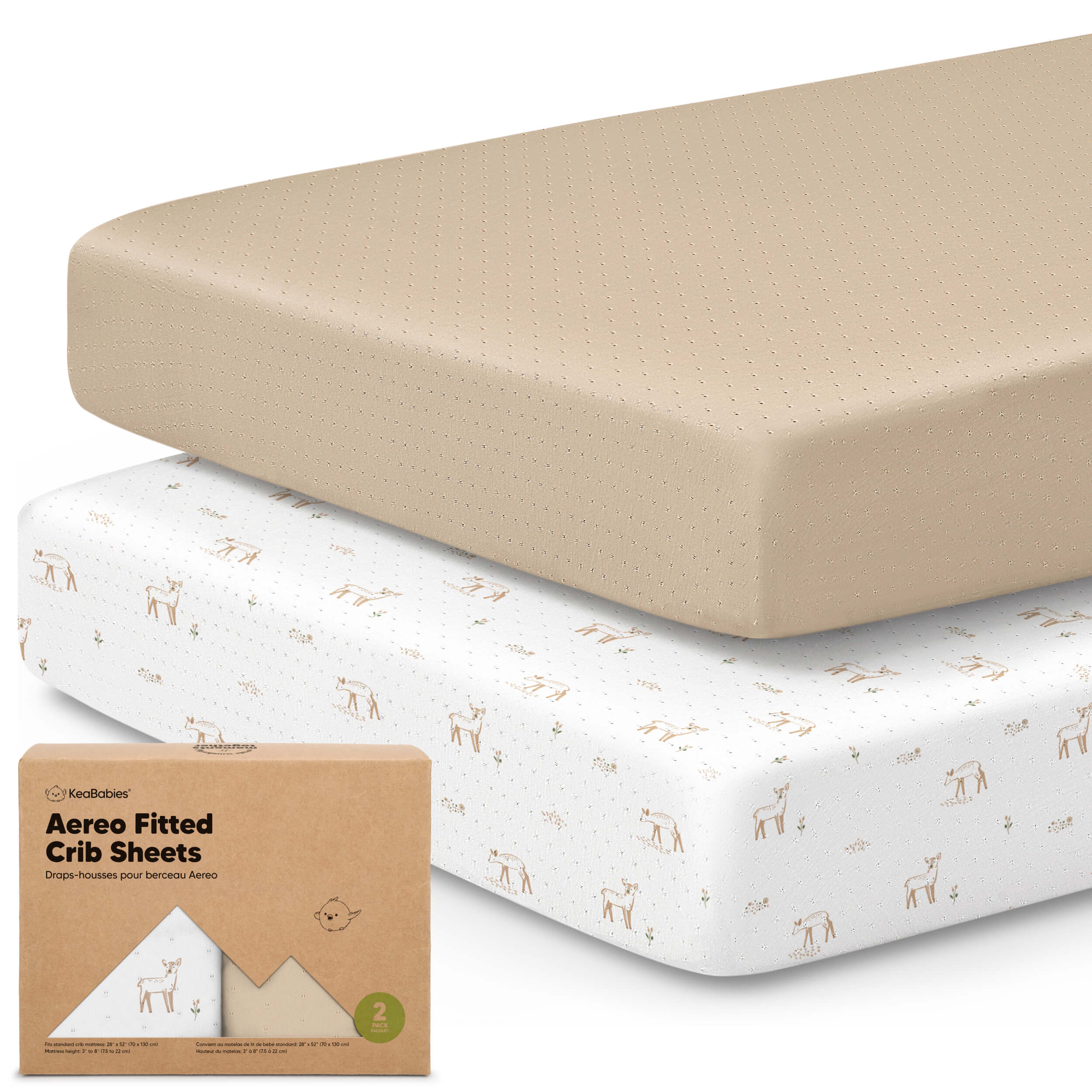 keababies-2-pack-aereo-spannbettlaken-52x28 image 1