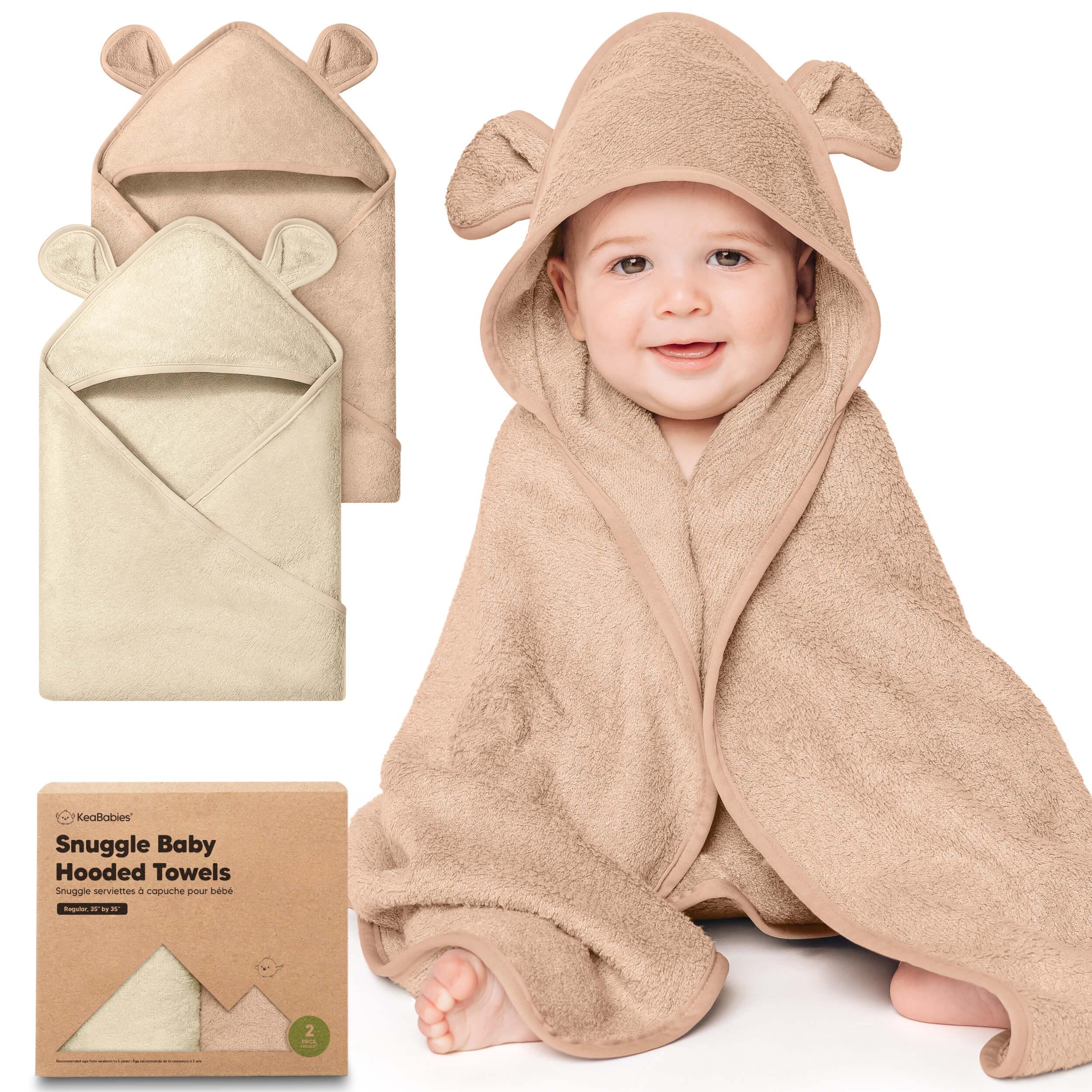 keababies-snuggle-kapuzenhandtuch-baby-2er-set-b-renohren-bambus-500gsm image 1